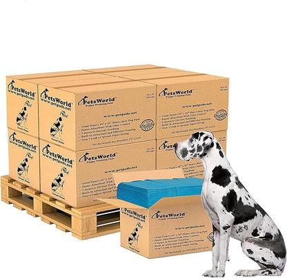 PETSWORLD Giant Dog Potty Pads, Odor-Eliminating, 36" x 36", Ultra Absorbent 5-Layer Leak-Proof Training Pads for Dogs & Cats (36x36, 1200 Count)