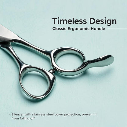 7" Dog Thinning Shears for Grooming – Blending Scissors for Face, Legs & Tail – European Style Fast Hair Release, VG10 Stainless Steel, Handcrafted, 50% Thinning Rate for Smooth Finishing