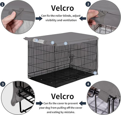 Easy-Going Dog Crate Cover 42 Inch Dog Kennel Cover for Dog, Cage Covers for Dog Crates Fit (42" L x28 Wx30 H) Grey