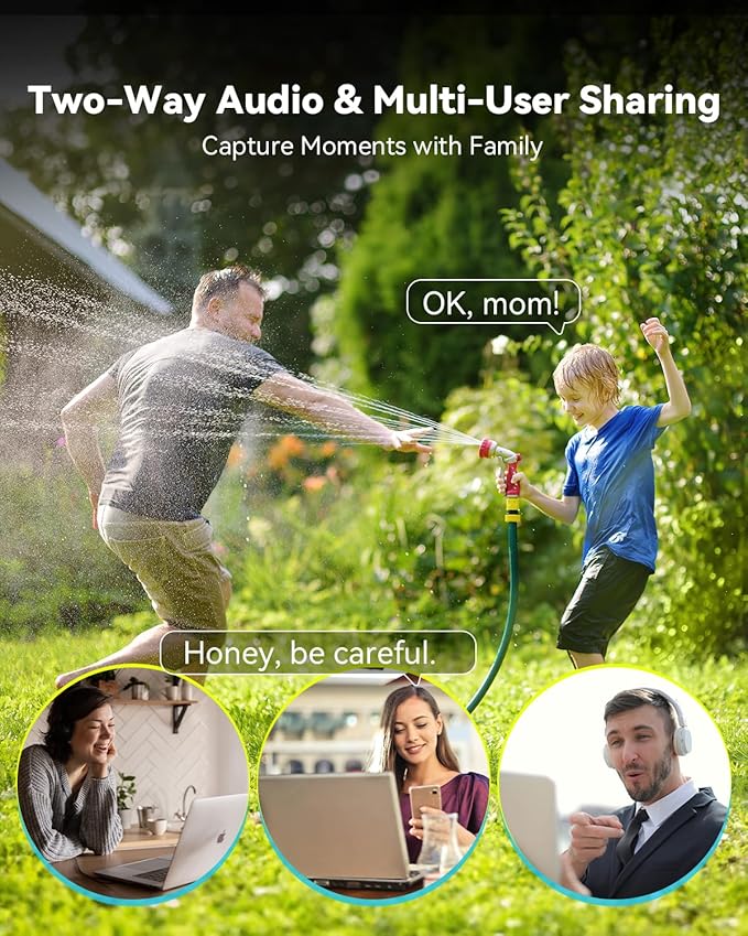 blurams 2K Security Camera Outdoor, 360° PTZ Outside Cameras for Home Security, Color Night Vision, Motion Tracking, Two-Way Audio, IP66, 2.4GHz Camera with 64GB SD Card, Compatible with Alexa