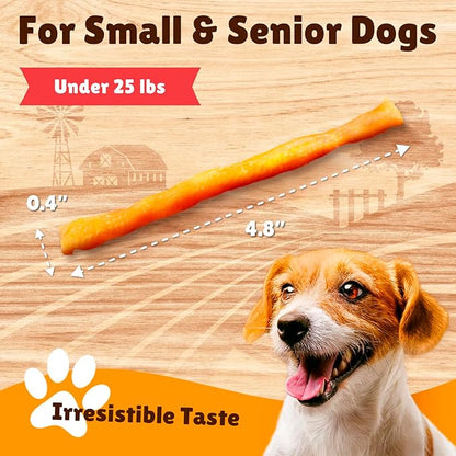 Gootoe Soft Turkey Tendon Stirip with Pumpkin 3oz, Chewy Snack, USA-Sourced Turkey Tendon, Premium Training Chews, Hypoallergenic, Reseal Value Bags, Ideal for Small & Senior Dogs