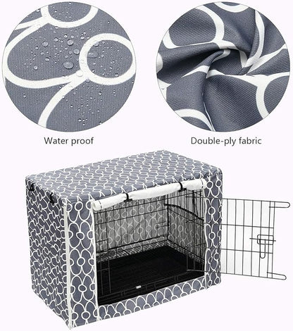 Pethiy Dog Crate Cover Durable Polyester Pet Kennel Cover Universal Fit for Wire Dog Crate - Fits Most 36 inch Dog Crates - Cover only-Gray-36
