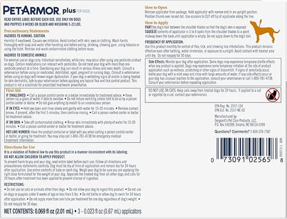 PetArmor Plus for Dogs Flea and Tick Prevention for Dogs, Long-Lasting & Fast-Acting Topical Dog Flea Treatment, 6 Count, small
