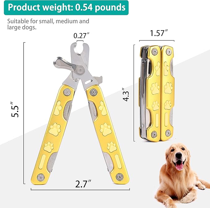 Heavy Duty Dog Nail Clippers for Thick Nail 【Cut Nails Like Butter】, Quite Sharp Pet Nail Clippers for Large Dogs, Easy & Safe Dog Nail Trimmer for Large Medium Small Dogs Cat with Nail File