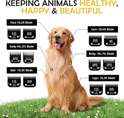 Detachable Steel Pet Dog Clipper Blades, Size-7FC, Compatible with Andis Cut Length 1/8"