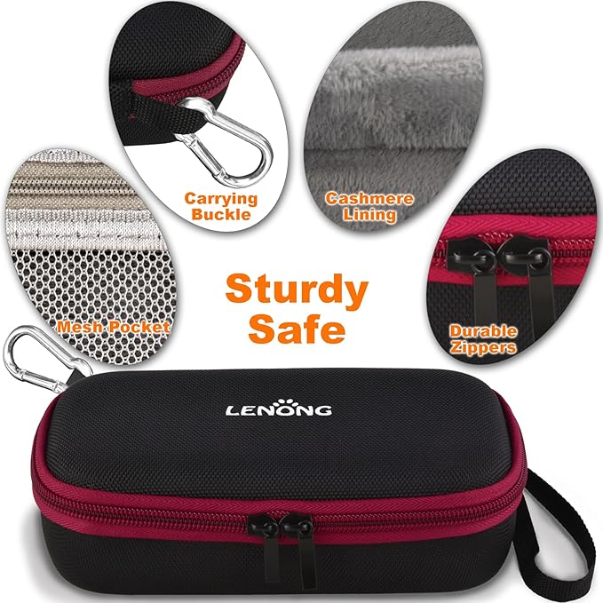 LENONG Small Hard Case Portable Protection Accessories Bag for Nail Grinders, Shaver, Cell Phone, Earphone, Power Bank, Charger, Cable, Key - Mesh Inner Pocket Universal Carrying Bag