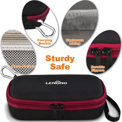 LENONG Small Hard Case Portable Protection Accessories Bag for Nail Grinders, Shaver, Cell Phone, Earphone, Power Bank, Charger, Cable, Key - Mesh Inner Pocket Universal Carrying Bag