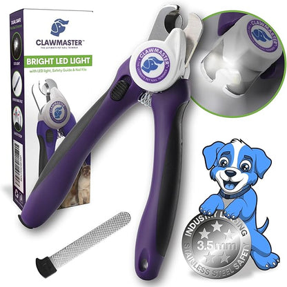 LED Pet Nail Clippers – Illuminated Dog & Cat Claw Trimmer with 3.5mm Stainless Steel Blade, Safety Guard & Built-in Light for Safe, Easy Grooming