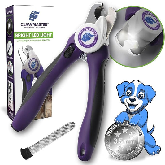 LED Pet Nail Clippers – Illuminated Dog & Cat Claw Trimmer with 3.5mm Stainless Steel Blade, Safety Guard & Built-in Light for Safe, Easy Grooming