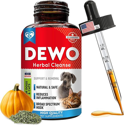Natural Intestinal Defense for Dogs & Cats – Herbal Cleanse with Wormwood, Black Walnut – Promotes Healthy Gut & Flora Balance – Advanced Broad Spectrum Formula