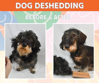 Jocomb Premium Wooden Deshedding & Dematting Brush – Gentle Grooming Brush for Dogs, Cats, Horses & Livestock – Comfortable, Durable & Ideal for Short Hair, Thick Coats & Wiry Coats