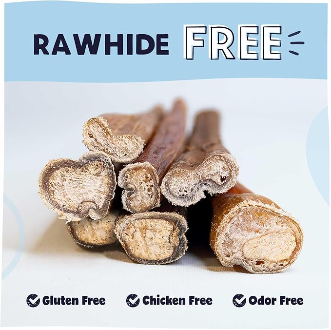 Pawstruck Natural 8-12" Bully Sticks for Dogs - Best Long Lasting, Rawhide Free, Low Odor & Grain Free Dental Chew Treat - Healthy Single Ingredient 100% Real Beef - 1 lb Bag - Packaging May Vary