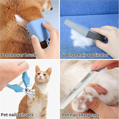 Dog Clippers Grooming Kit and Paw Trimmer,Cordless,Low Noise, Electric Quiet,Rechargeable, Pet Hair Clippers for Thick Coats, Dog Trimmer Grooming, Shaver for Small and Large Dogs Cats