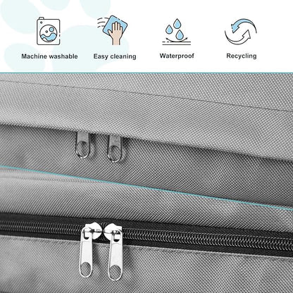 Explore Land Waterproof Dog Bed Cover Canvas Washable Dog Crate Pad Replacement Cover for 42 Inch Crate, 40Lx27Wx4H inch, Gray