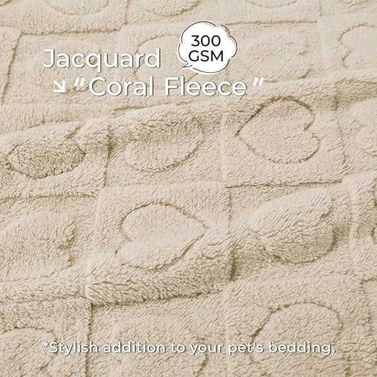 Luciphia Small Dog Blanket Washable Pet Bed Cover Soft Fluffy Puppy Blanket with Premium Fleece Cozy Calming Cat Blankets for Indoor Cats Beige 57x40 inch