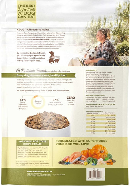 Superfood Complete, Air-Dried Adult Dog Food - High Protein, Zero Fillers, Superfood Nutrition by Katherine Heigl (64 oz., Beef Formula)