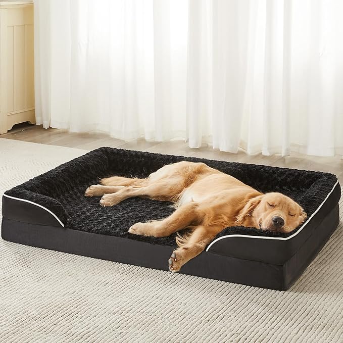 WNPETHOME Dog Bed Medium Size Dog, Washable Sofa Dog Bed with Waterproof Lining & Non-Skid Bottom, Orthopedic Egg Foam Couch for Pet Sleeping, Pet Bed