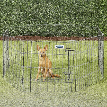 Petmate Exercise Pen W/Door Snap-Hook Design Included Ground Stakes 5 Different Heights