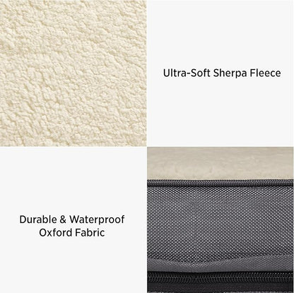 Lesure Dog Bed Cover - Medium Dog Bed Washable Removable Cover, Replacement Cover for Orthopedic Pet Mad Beds, 30x20x3 Inches Grey