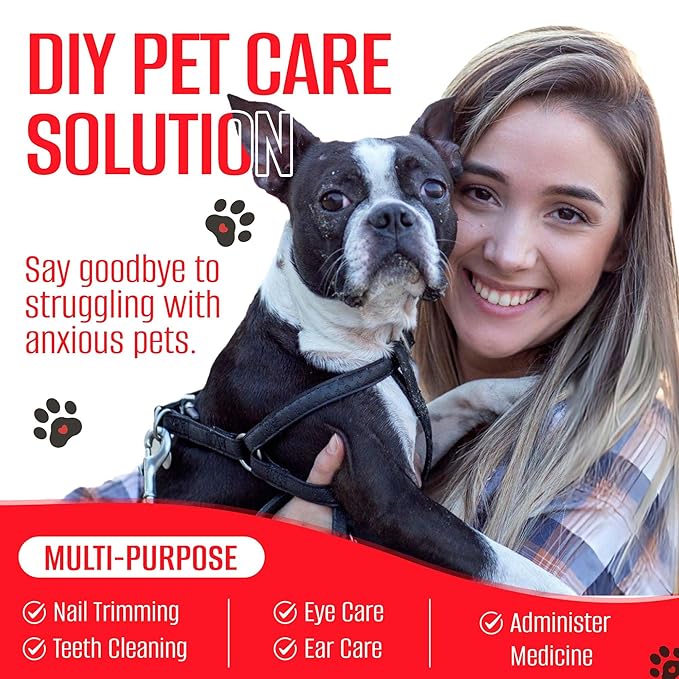 Dog Grooming Hammock for Medium Dogs – Dog Restraint for Nail Trimming with Pet Nail Clipper – Dog Sling for Grooming, Dog Hammock for Nail Cutting & Grooming Harness (Legs Spacing:11-14”)/Max W:45lb)