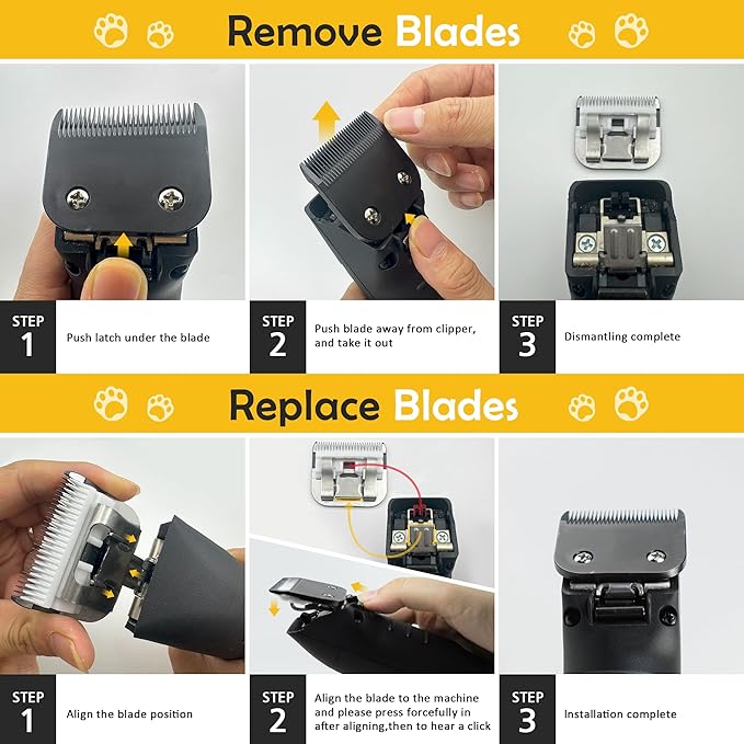 Detachable Steel Pet Dog Clipper Blades, Size-7FC, Compatible with Andis Cut Length 1/8"