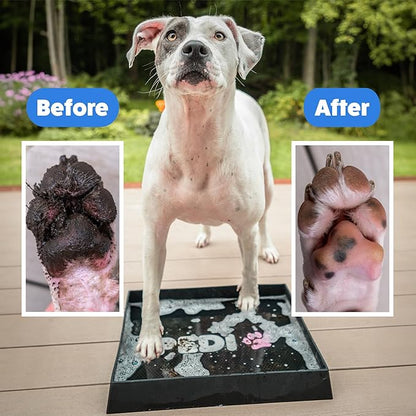 PediPaw Dog Paw Washer/Dog Paw Cleaner, 100% Silicone Dog Mat for Muddy Paws (16"x14"x2.17") (Blue)