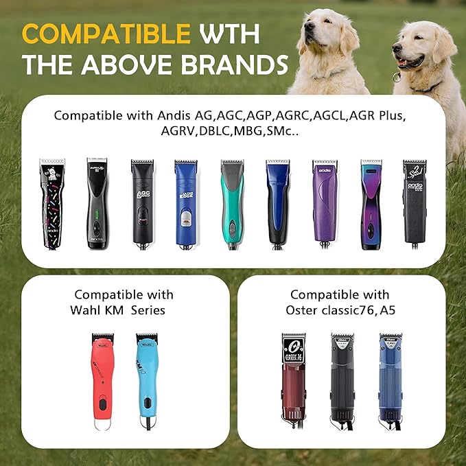 30 Detachable Dog Grooming Clipper Replacement Blades,Compatible with Andis Cut Length 1/50"(0.5mm),Compatible with Oster A5, Wahl KM Series Clippers, Made of Ceramic & Stainless Steel Blade