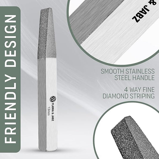 FLAMIA & JABZ Stripping Metal Stones & Nail File for Dogs, Cats & Pets (13 MM)