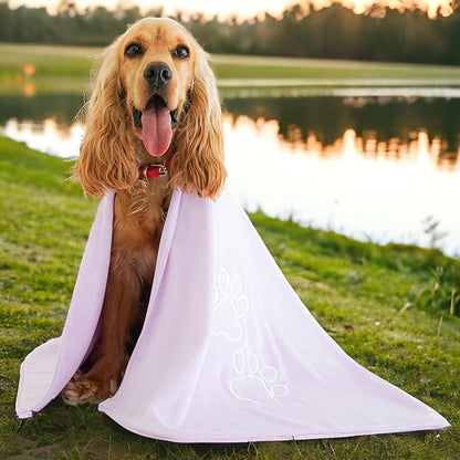Unconditional Love | Premium Pet Drying Towel | Ultra Absorbent and Soft Microfiber Towel for Dogs and Cats (Lilac)