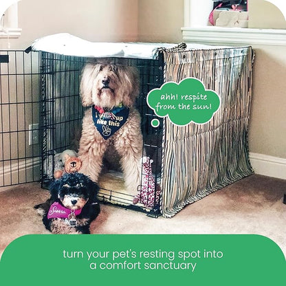 Molly Mutt I Don't Like Mondays Dog Crate Cover, 100% Cotton Canvas Cover with 2 Roll-Up Panels, Ideal for Dog or Cat Crate, Durable, Washable, and Free of Harmful Chemicals, 42" x 28" x 31"