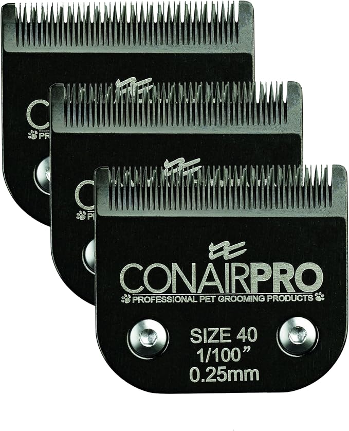 CONAIRPROPET Dog Clippers for Grooming Replacement Blade, Size 40, Fits Most Detachable Grooming Clippers (Pack of 3)