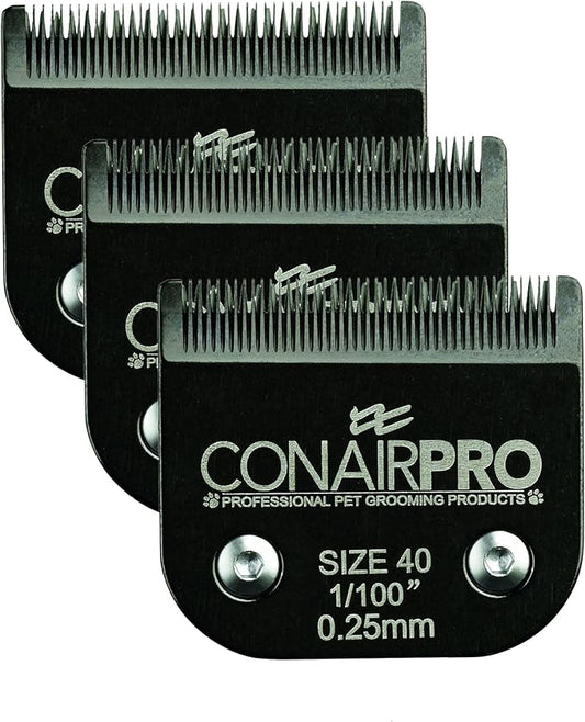 CONAIRPROPET Dog Clippers for Grooming Replacement Blade, Size 40, Fits Most Detachable Grooming Clippers (Pack of 3)