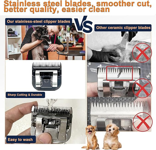 Detachable Steel Pet Dog Clipper Blades, Size-10, Compatible with Andis Cutting Length 1/16"