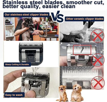Detachable Steel Pet Dog Clipper Blades, Size-7FC, Compatible with Andis Cut Length 1/8"