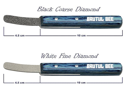 Bee Stripping Metal Stone Diamond Edged for Dogs, Cats & Pets with Wooden Handle (BLUE)