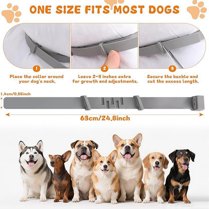 4 Pack Effective Flea Collar for Dogs, 25" Adjustable Natural Pet Flea and Tick Prevention Collars for Large Medium Small Dogs, Waterproof Fleas Ticks Collar for Puppies, 32 Months Protection, Gray