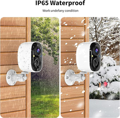 Security Cameras Wireless Outdoor,2K Indoor WiFi Wireless Cameras,Outside Battery Powered Camera for Home Security,AI Motion Detection,Color Night Vision,Spotlight,Siren Alarm,SD/Cloud Storage,2 Pack