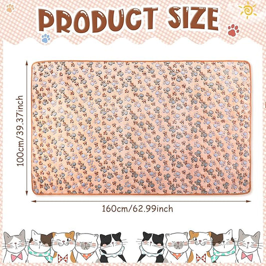 Tatuo 4 Pcs Dog Blanket Pet Puppy Blanket Puppy Teething Toys Paw Print Fleece Blanket for Pet Cat Soft Warm Sleep Mat Guinea Pig Cage Blanket(XX-Large(40 x 63 Inch),White, Coffee, Pink, Purple)