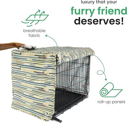 Molly Mutt I Don't Like Mondays Dog Crate Cover, 100% Cotton Canvas Cover with 2 Roll-Up Panels, Ideal for Dog or Cat Crate, Durable, Washable, and Free of Harmful Chemicals, 30" x 19" x 21"