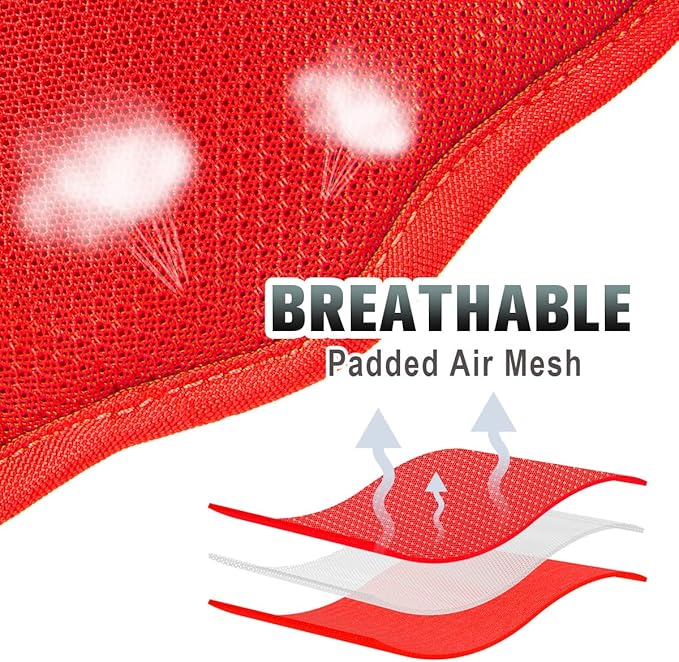 BARKBAY No Pull Dog Harness Large Reflective Dog Harness with Front Clip and Easy Control Handle for Walking Training Running with ID tag Pocket(Red,S)