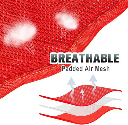 BARKBAY No Pull Dog Harness Large Reflective Dog Harness with Front Clip and Easy Control Handle for Walking Training Running with ID tag Pocket(Red,L)