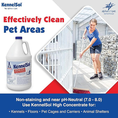 KennelSol 1-Step Kennel Cleaner - EPA Registered Liquid Concentrate Disinfectant and Deodorizer, Effective Against Bacteria and Viruses - 1 Gallon by Alpha Tech Pet