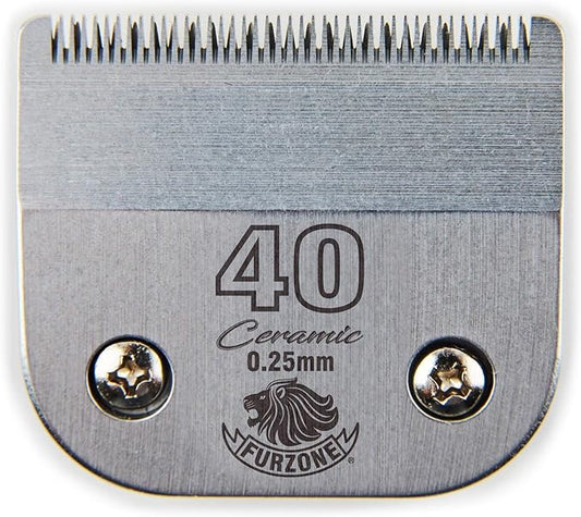 Detachable Ceramic Blade - Size 40 Blade 1/100", Made of High-Tech Ceramic Materials, Compatible with Most Andis, Oster, Wahl A5 Clippers
