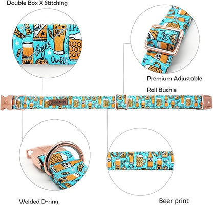 Lionheart glory Dog Collar Blue Dog Collar Summer Dog Collar Party Collar Dog Boy or Girl Soft Durable Adjustable Dog Collars for Medium Dogs