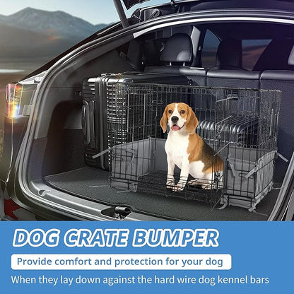 Hombys Dog Crate Bumper with Ties - Soft Crate Accessory (Do Not Include Cage) (Dark Grey, 42"x27")