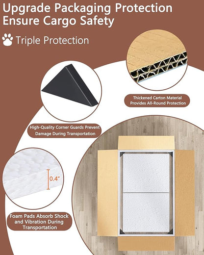Piskyet Dog Crate Topper Wood Countertop for 48 42 36 30 24 inch Dog Cage, Dog Crate Cover,Dog Kennel Topper, 24" Walnut(Crate Not Include)