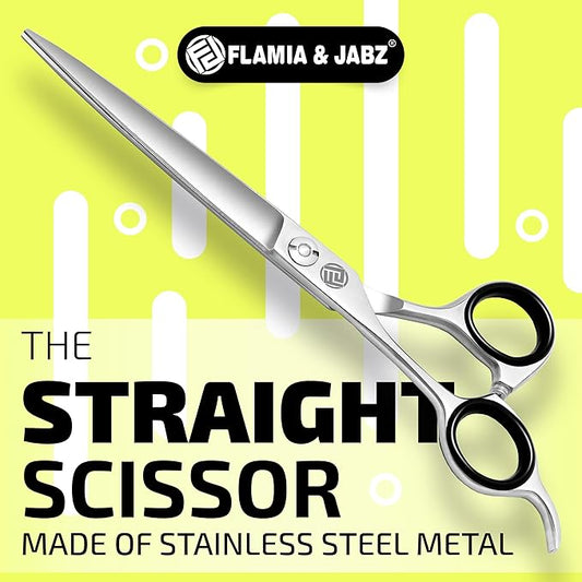Professional Dog Grooming Scissors/Shears, Straight, for Dogs, Cats & Pets (Right Handed, Stainless Steel 7.5 Inch)
