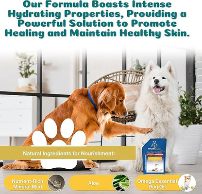 Worldwide Nutrition Madra Mor Milk & Honey Mud Spa Bath for Dogs | Dog Bath for Dog Grooming | 10oz Pouch Mud Bath Dog Essentials with Multi-Purpose Key Chain, brown