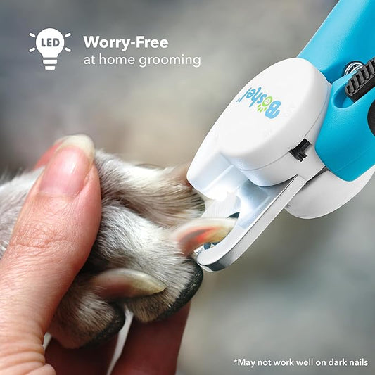 BOSHEL LED Large Dog Nail Clippers, Dog Nail Trimmers for Large Breed with Quick Sensor, Dogs Trimmer with Light & Safety Guard, Sharp Pet Nails Clipper, Pet Claw Clippers, Pets Toenail Cutter & File