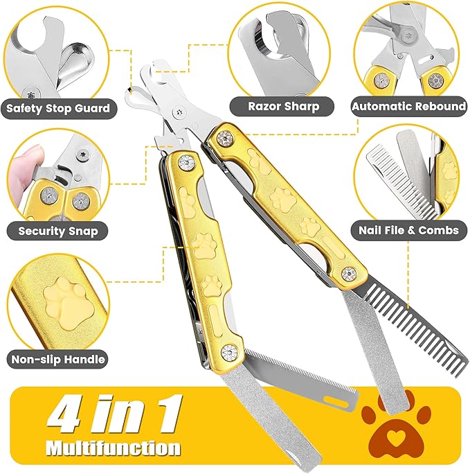 Heavy Duty Dog Nail Clippers for Thick Nail 【Cut Nails Like Butter】, Quite Sharp Pet Nail Clippers for Large Dogs, Easy & Safe Dog Nail Trimmer for Large Medium Small Dogs Cat with Nail File